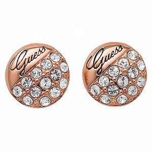 Guess Rose Gold-Plated Crystal Stud Earrings