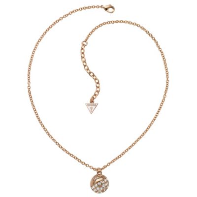 Guess Crystal Crush Rose Gold-Plated Ball Pendant