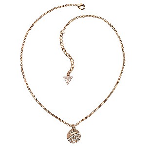 Guess Crystal Crush Rose Gold-Plated Ball Pendant