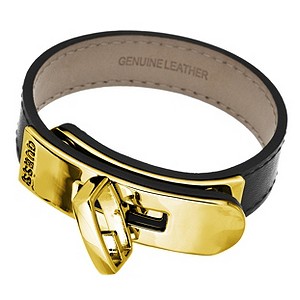 Guess Colour Chic Black Leather Bracelet