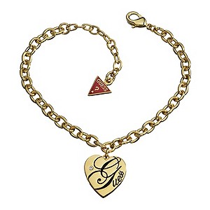 Guess All Mixed Up Gold-Plated Heart Bracelet