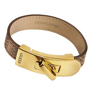 Guess Glamazon Leather Cuff Bracelet