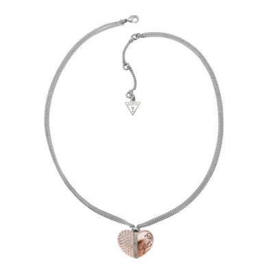 Guess Heart & Soul Rose Gold-Plated Heart Necklace