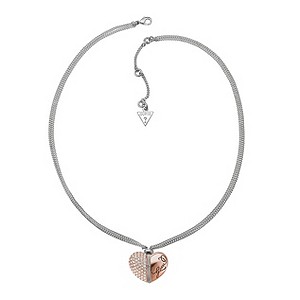 Guess Heart & Soul Rose Gold-Plated Heart Necklace