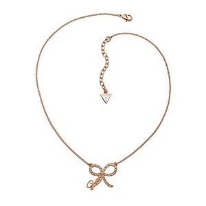 Guess Rose Gold-Plated 'Tied With A Kiss' Bow Pendant