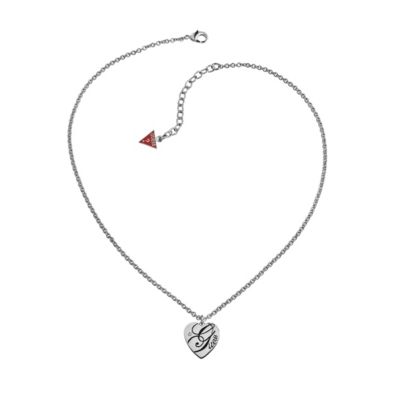 Guess Rhodium-Plated 'All Mixed Up' Heart Pendant