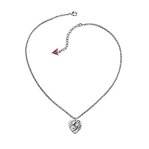 Guess Rhodium-Plated 'All Mixed Up' Heart Pendant