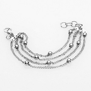 Storm Polished Steel Multi Chain Bracelet