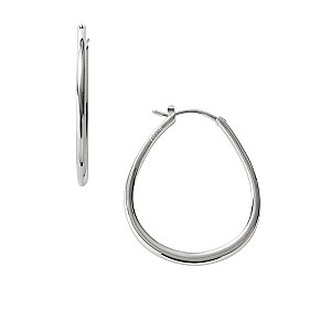 Fossil Silver Oval Hoop Earrings