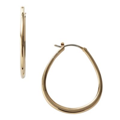 Fossil Gold-plated Oval Hoop Earrings - H. Samuel The Jeweller