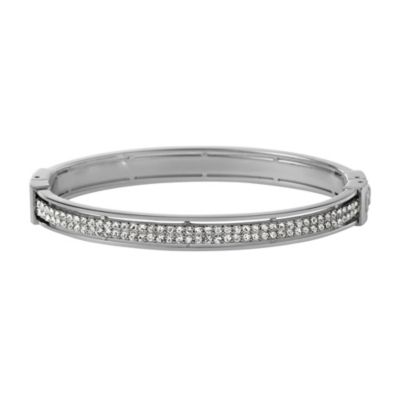 Fossil Vintage Glitz Stainless Steel Cubic Zirconia Bangle