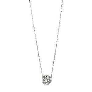 Fossil Vintage Glitz Stainless Steel Pave Crystal Necklace