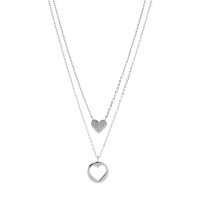 Fossil Best Friends Cubic Zirconia Heart Necklace