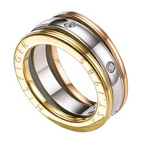 Tommy Hilfiger Ladies' Stainless Steel Three Colour Ring