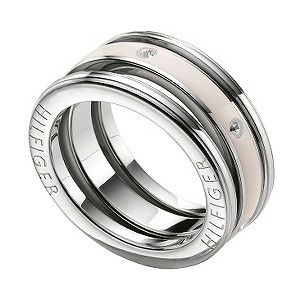 Tommy Hilfiger Ladies' Stainless Steel Stone Set Ring