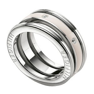 Tommy Hilfiger Ladies' Stainless Steel Stone Set Ring