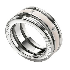 Tommy Hilfiger Ladies' Stainless Steel Stone Set Ring