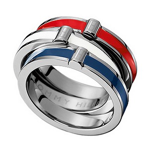 Tommy Hilfiger Stainless Steel Coloured Stack Rings Size M