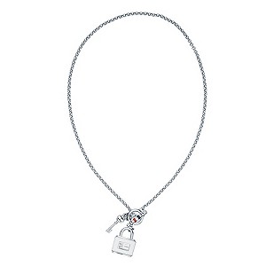 Tommy Hilfiger Ladies' Stainless Steel Lock & Key Necklace