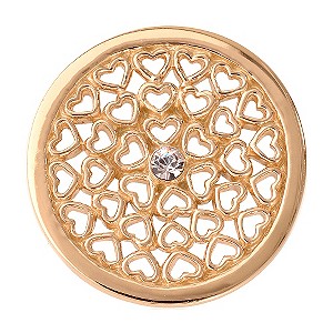 Nikki Lissoni Small Gold-Plated Hearts All Over Disc