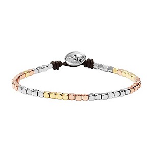 Fossil Silver, Gold & Rose Gold Coloured Bead Bracelet