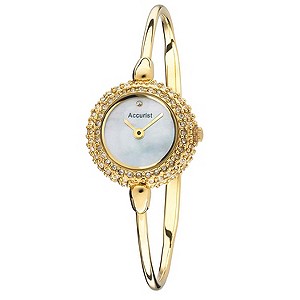 Accurist Ladies' Stone Set Gold Tone Bangle Watch