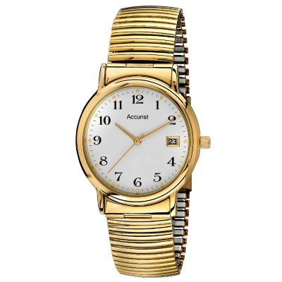 Accurist Men's Gold Tone Expander Bracelet Watch