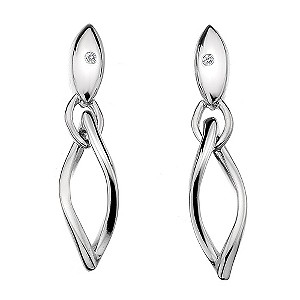 Hot Diamonds Simply Sparkle Silver Twist Drop Earrings