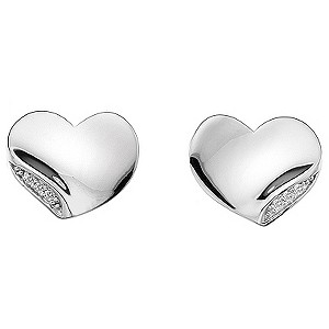 Hot Diamonds Simply Sparkle Silver Heart Stud Earrings