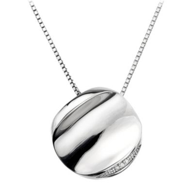 Hot Diamonds Simply Sparkle Silver Solid Circle Pendant