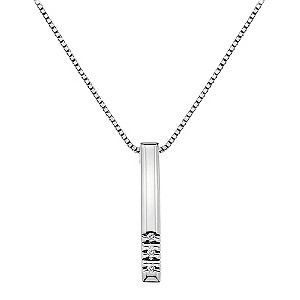 Hot Diamonds Affine Sparkle Diamond Bar Necklace