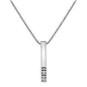 Hot Diamonds Affine Sparkle Diamond Bar Necklace