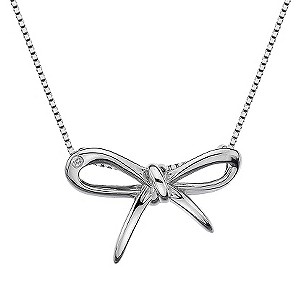 Hot Diamonds Flourish Sterling Silver Diamond Bow Pendant