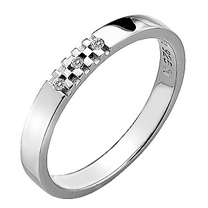 Hot Diamonds Affine Sparkle Silver Diamond Ring Size L