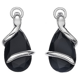 Hot Diamonds Veleno Sterling Silver Black Drop Earrings