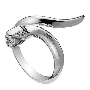 Hot Diamonds Veleno Silver Diamond Serpent Ring Size P