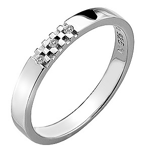 Hot Diamonds Affine Sparkle Silver Diamond Ring Size N
