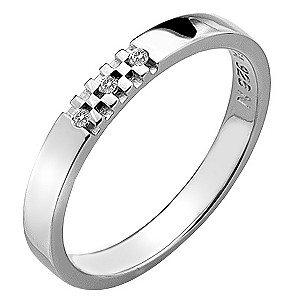 Hot Diamonds Affine Sparkle Silver Diamond Ring Size P