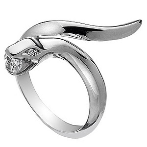 Hot Diamonds Veleno Silver Diamond Serpent Ring Size N