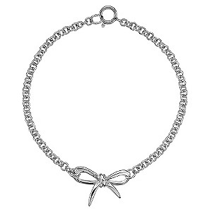 Hot Diamonds Flourish Sterling Silver Diamond Bow Bracelet