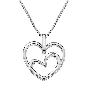 Hot Diamonds Forever Heart Sterling Silver Diamond Pendant