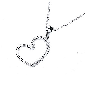 Buckley Heart Loop Silver-Plated Cubic Zirconia Pendant