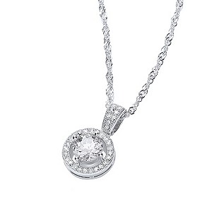 Buckley Rhodium-Plated Cubic Zirconia Roulette Pendant