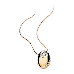 Buckley 18ct Gold-Plated Oval Crystal Scatter Pendant