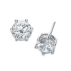 Buckley Rhodium-Plated Medium Cubic Zirconia Stud Earrings