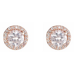 Gaia Rose Gold-Plated Cubic Zirconia Stud Earrings