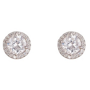 Gaia Rose Sterling Silver Cubic Zirconia Stud Earrings