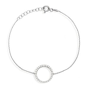 Gaia Sterling Silver Cubic Zirconia Disc Bracelet