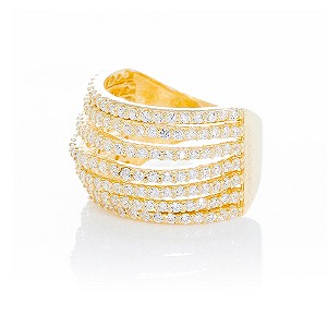 Gaia Gold-Plated Cubic Zirconia Ring Size L