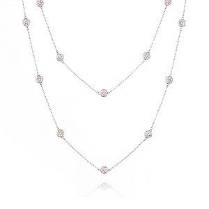 Gaia Sterling Silver Cubic Zirconia Double Strand Necklace